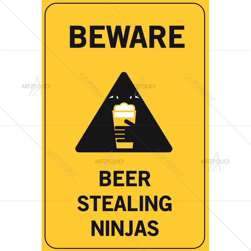 Beer Stealing Ninjas — Beverage custom art by ArtzFolio