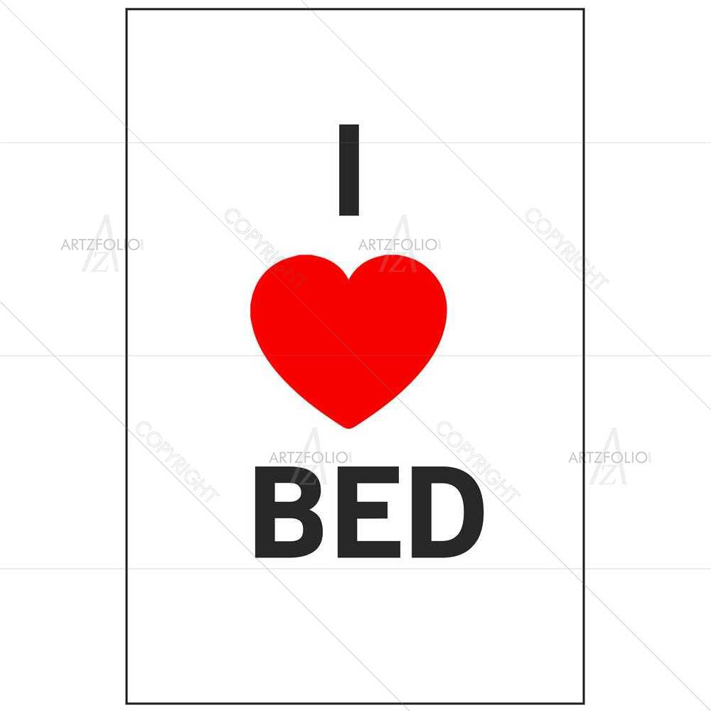 I Love Bed — custom-size art design 5008650