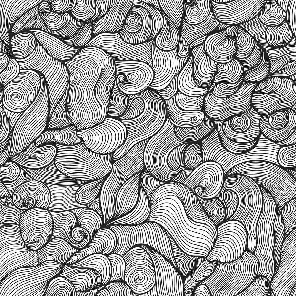B&W Waves D2 — Abstract custom art by ArtzFolio