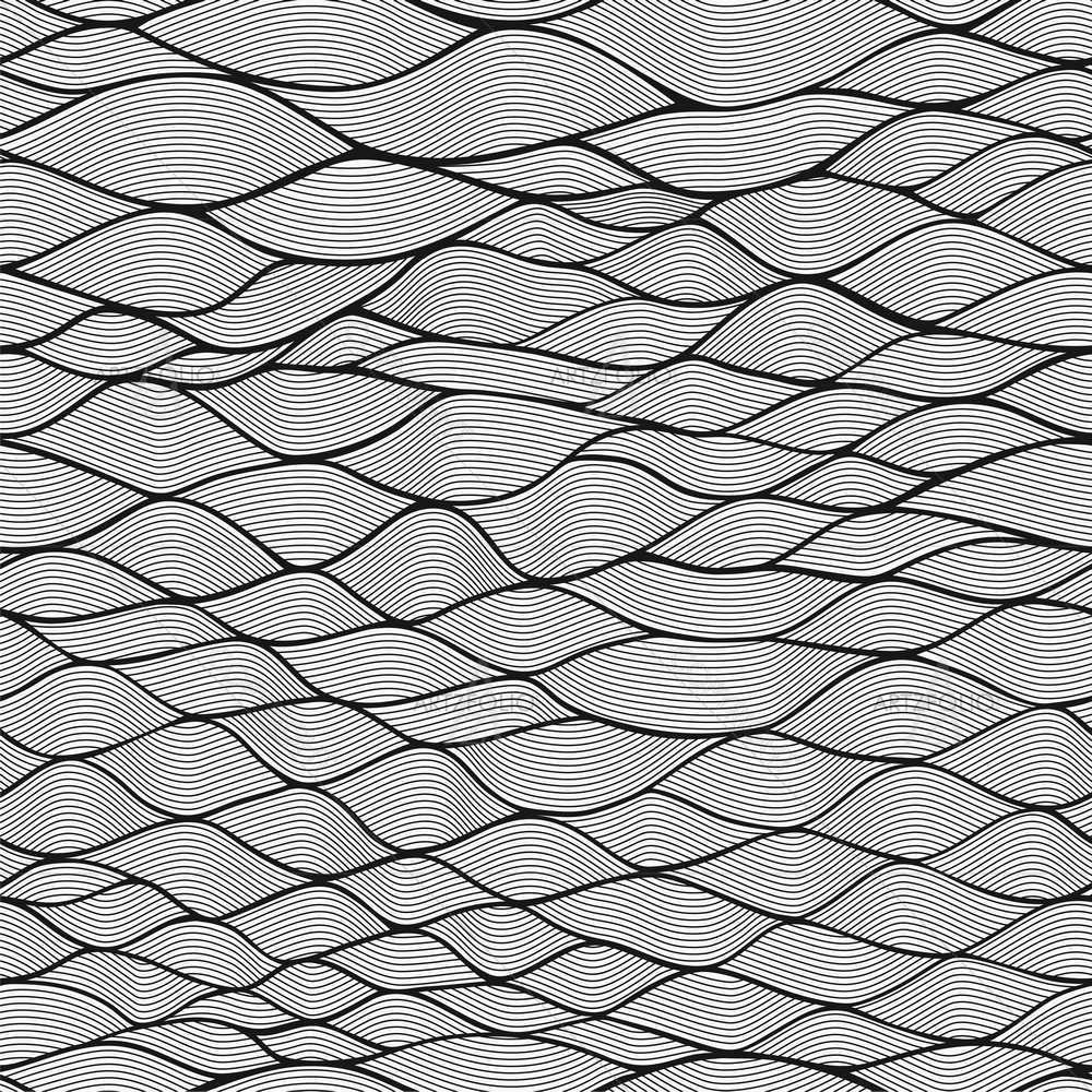B&W Waves D3 — custom-size art design 5008698