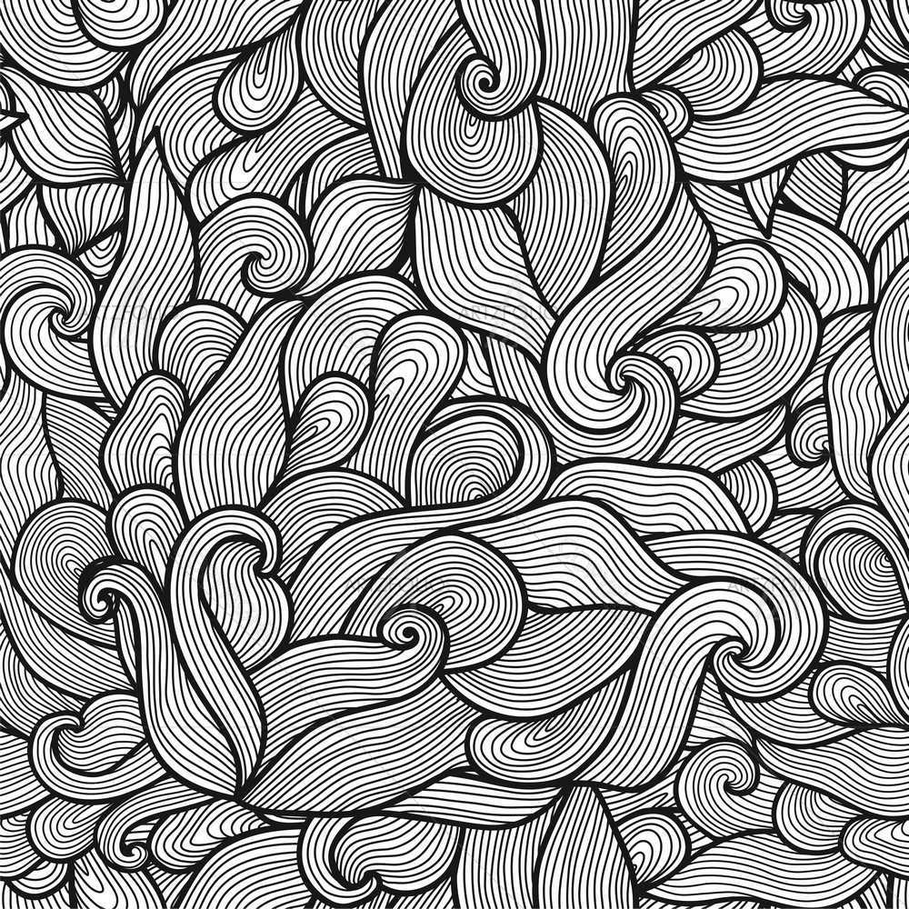 B&W Waves D6 — custom-size art design 5008701