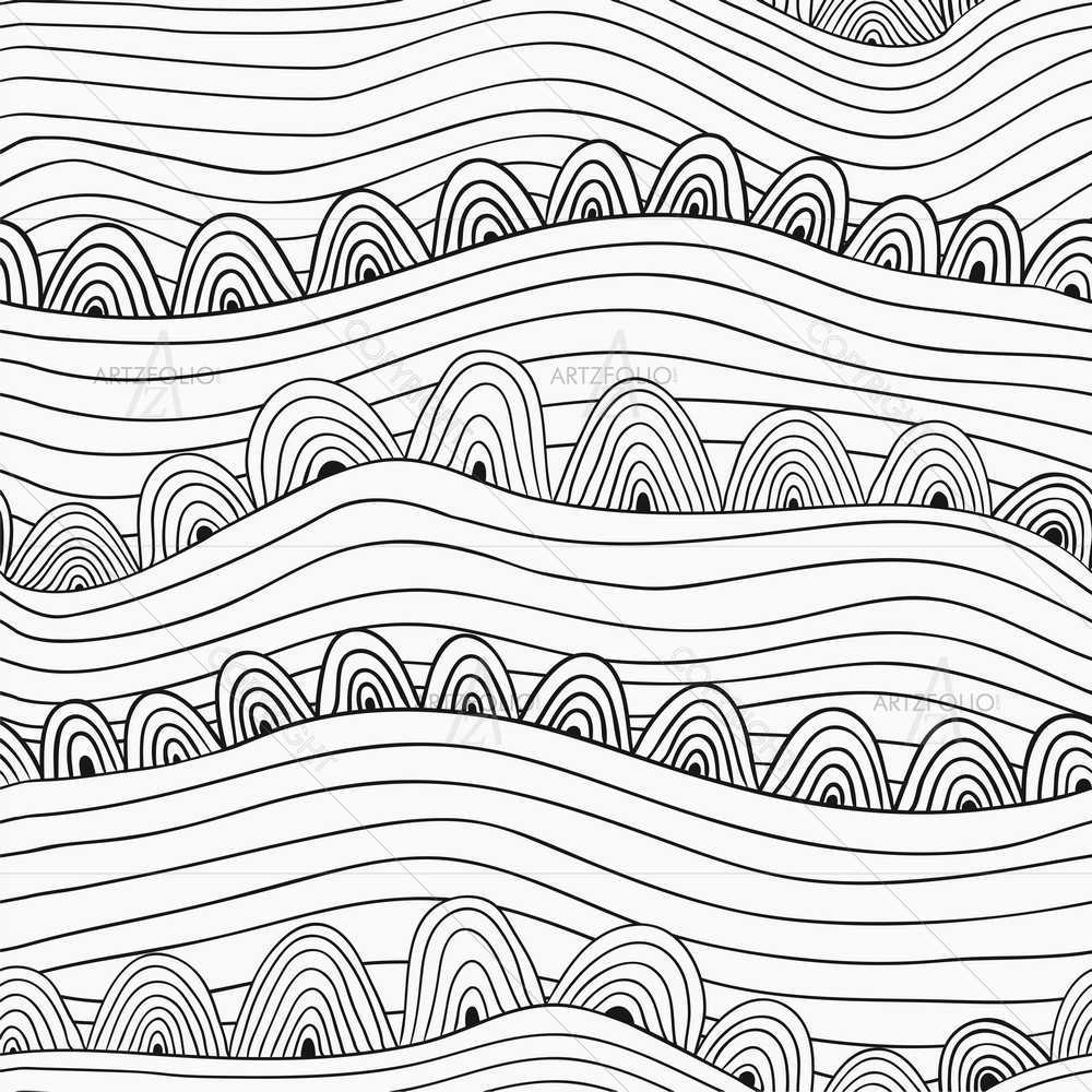 B&W Waves D7 — Abstract custom art by ArtzFolio