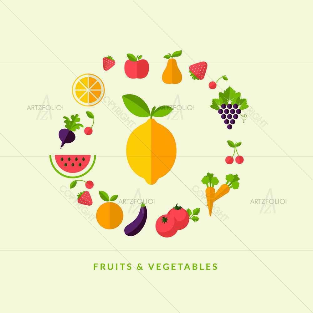 Fruits & Vegetables — custom-size art design 5008707