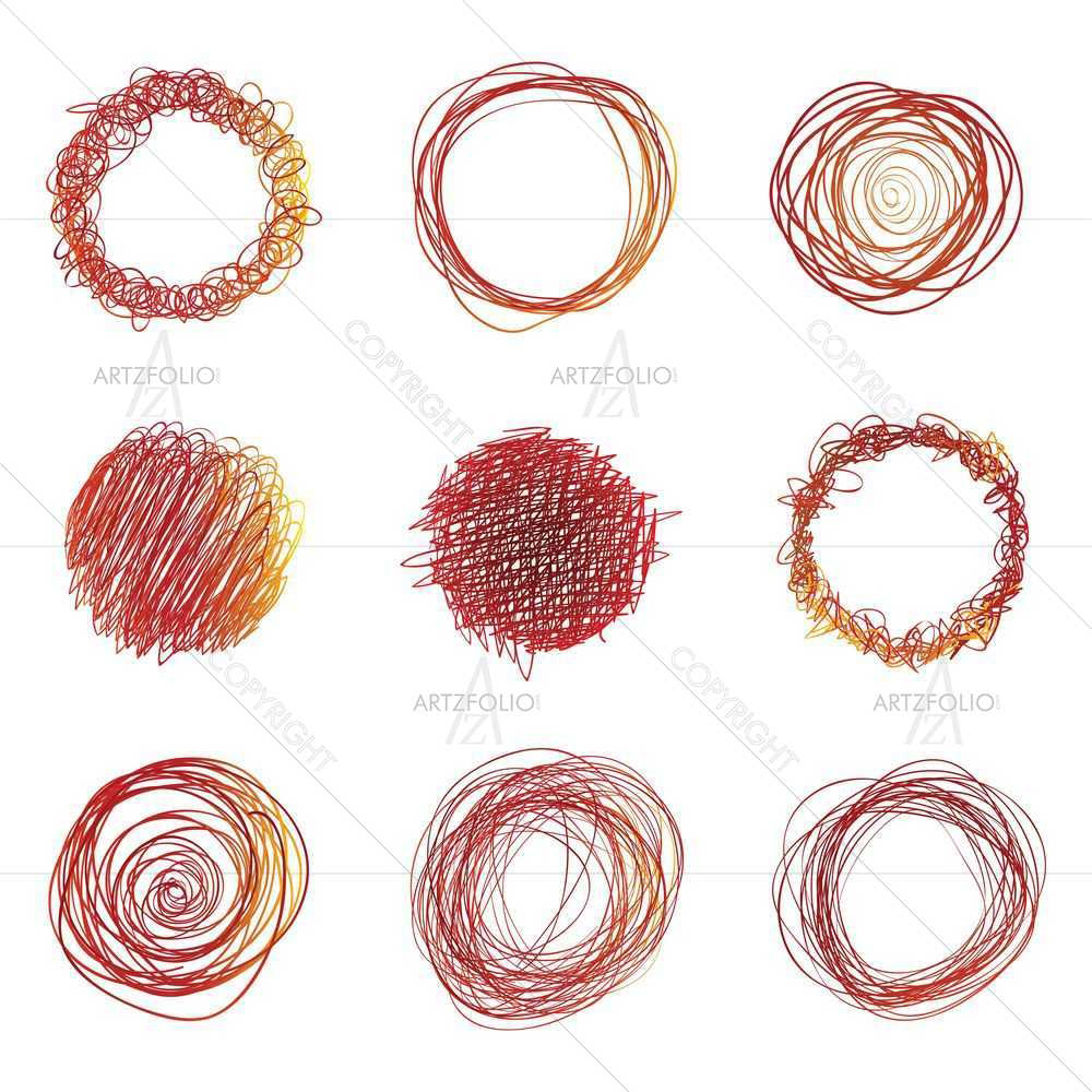 Doodle Circles D3 — custom-size art design 5008727