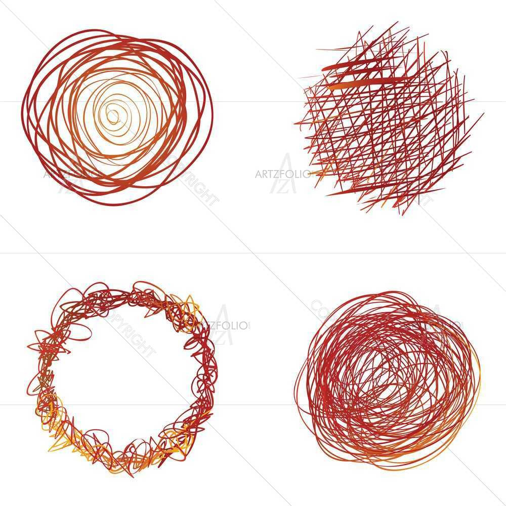 Doodle Circles D8 — Abstract custom art by ArtzFolio