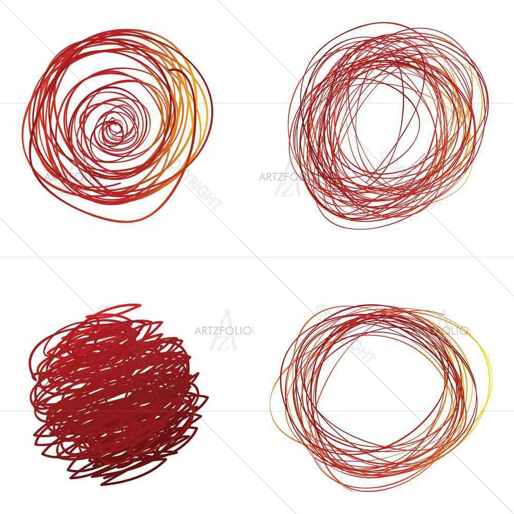 Doodle Circles D9 — Abstract custom art by ArtzFolio