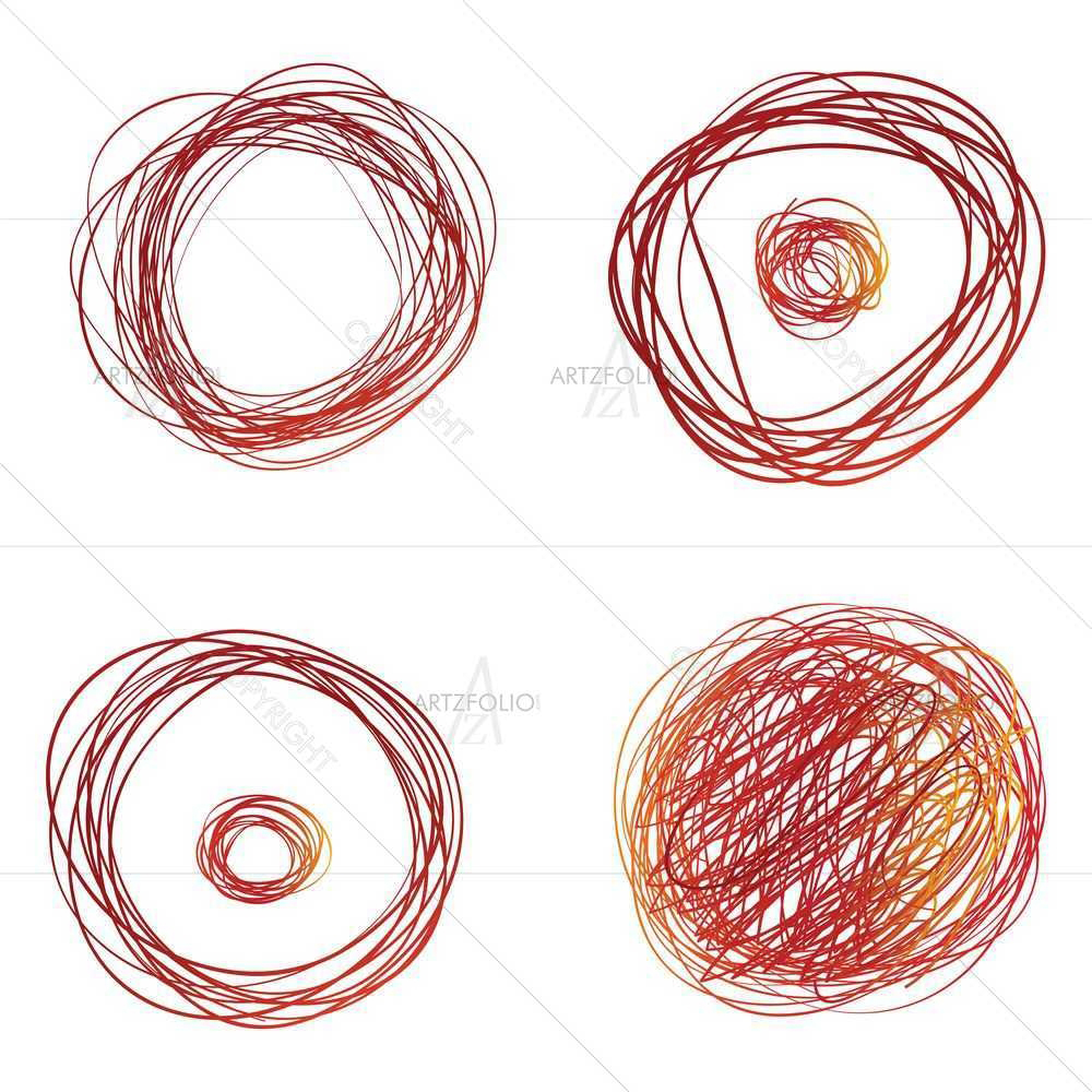 Doodle Circles D10 — Abstract custom art by ArtzFolio