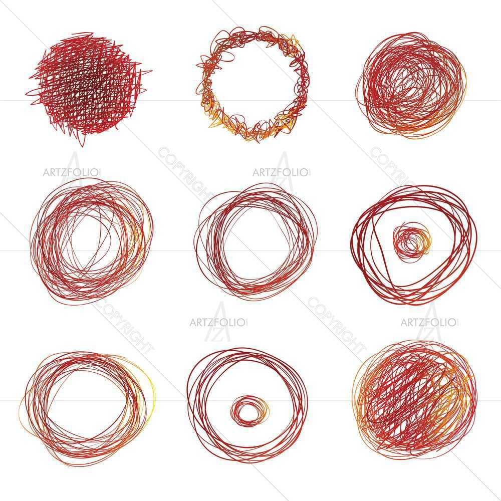Doodle Circles D11 — Abstract custom art by ArtzFolio