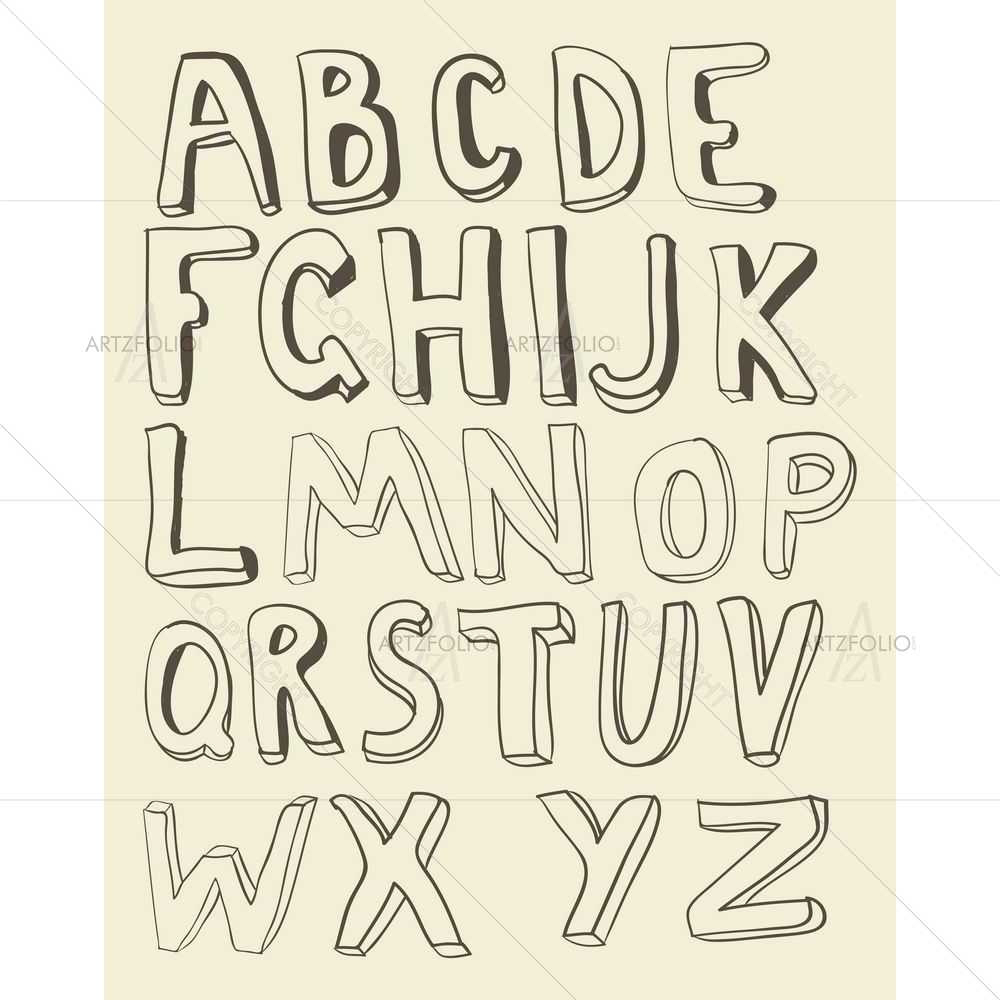 Free Alphabets D4 — Alphabets custom art by ArtzFolio