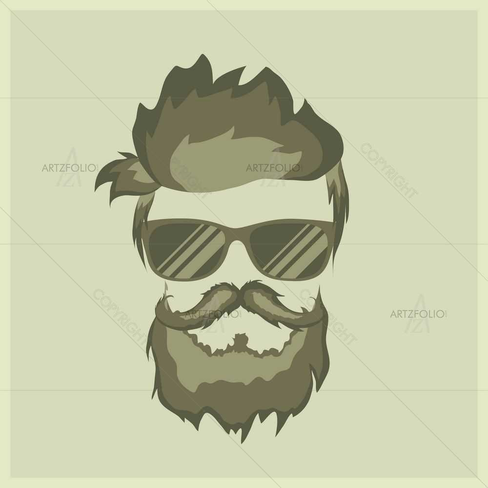 Hairstyle Hipster D1 — custom-size art design 5008755