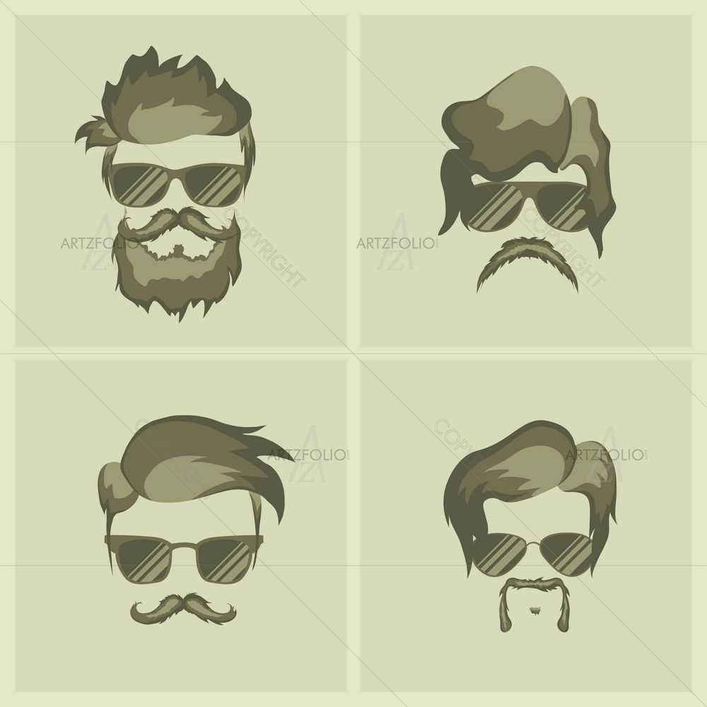 Hairstyle Hipster D2 — custom-size art design 5008756