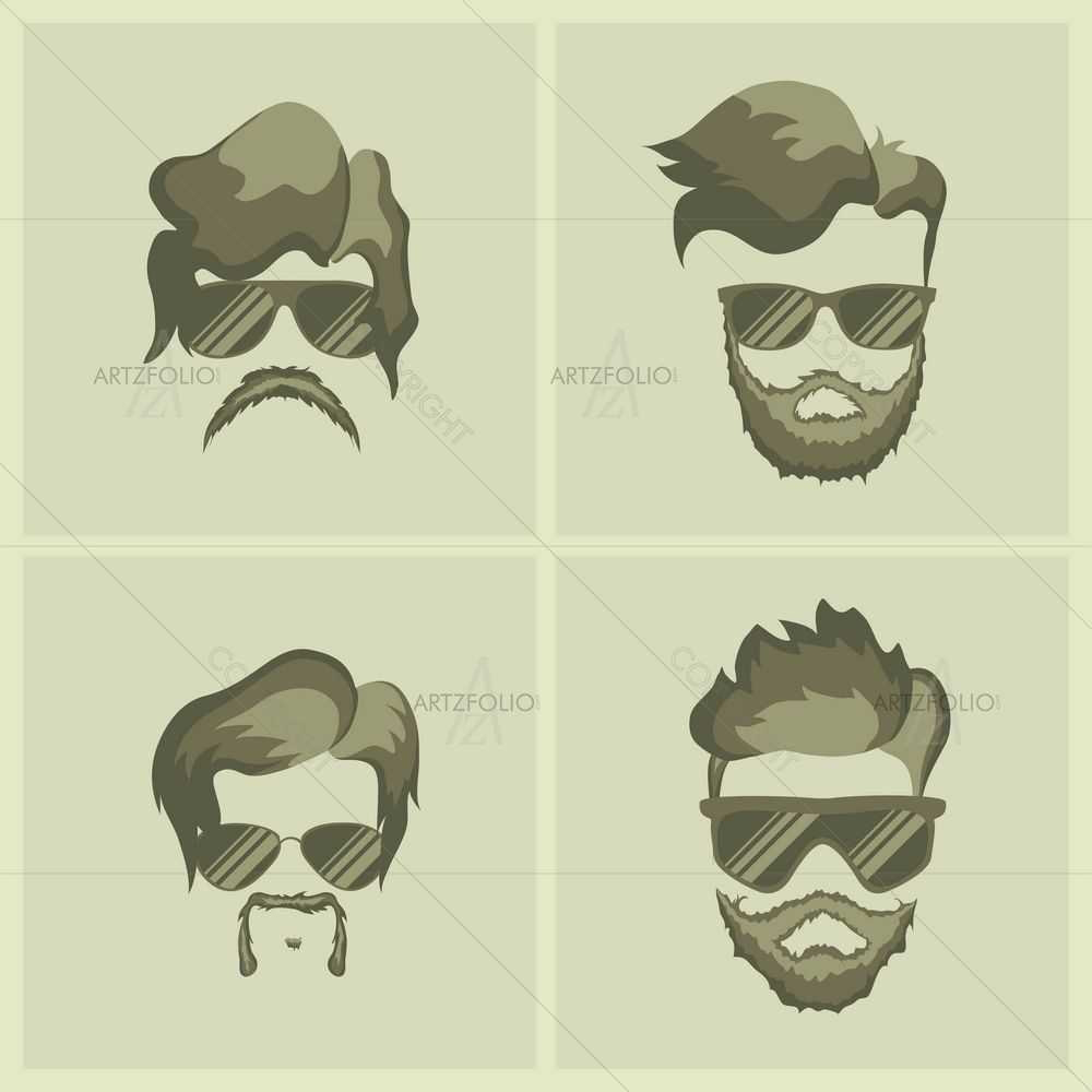 Hairstyle Hipster D3 — Abstract custom art by ArtzFolio