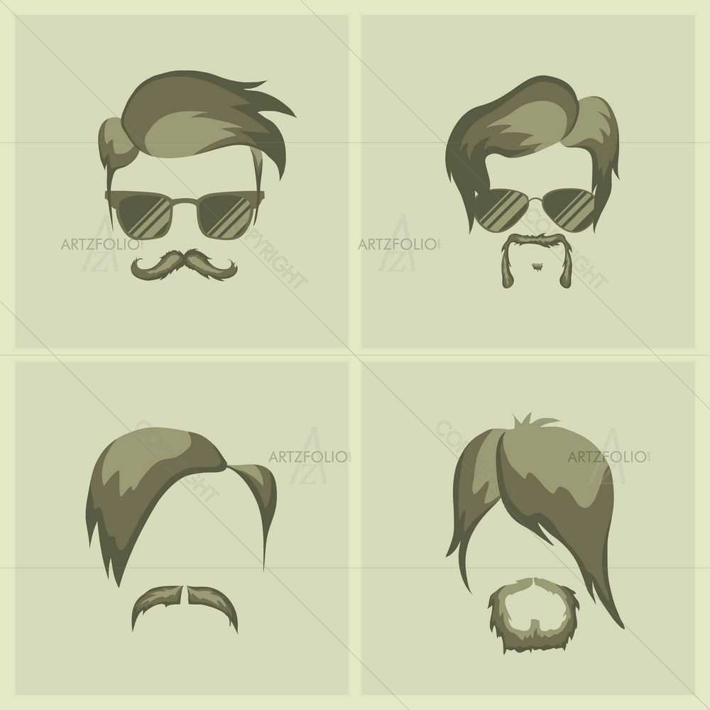 Hairstyle Hipster D4 — custom-size art design 5008758
