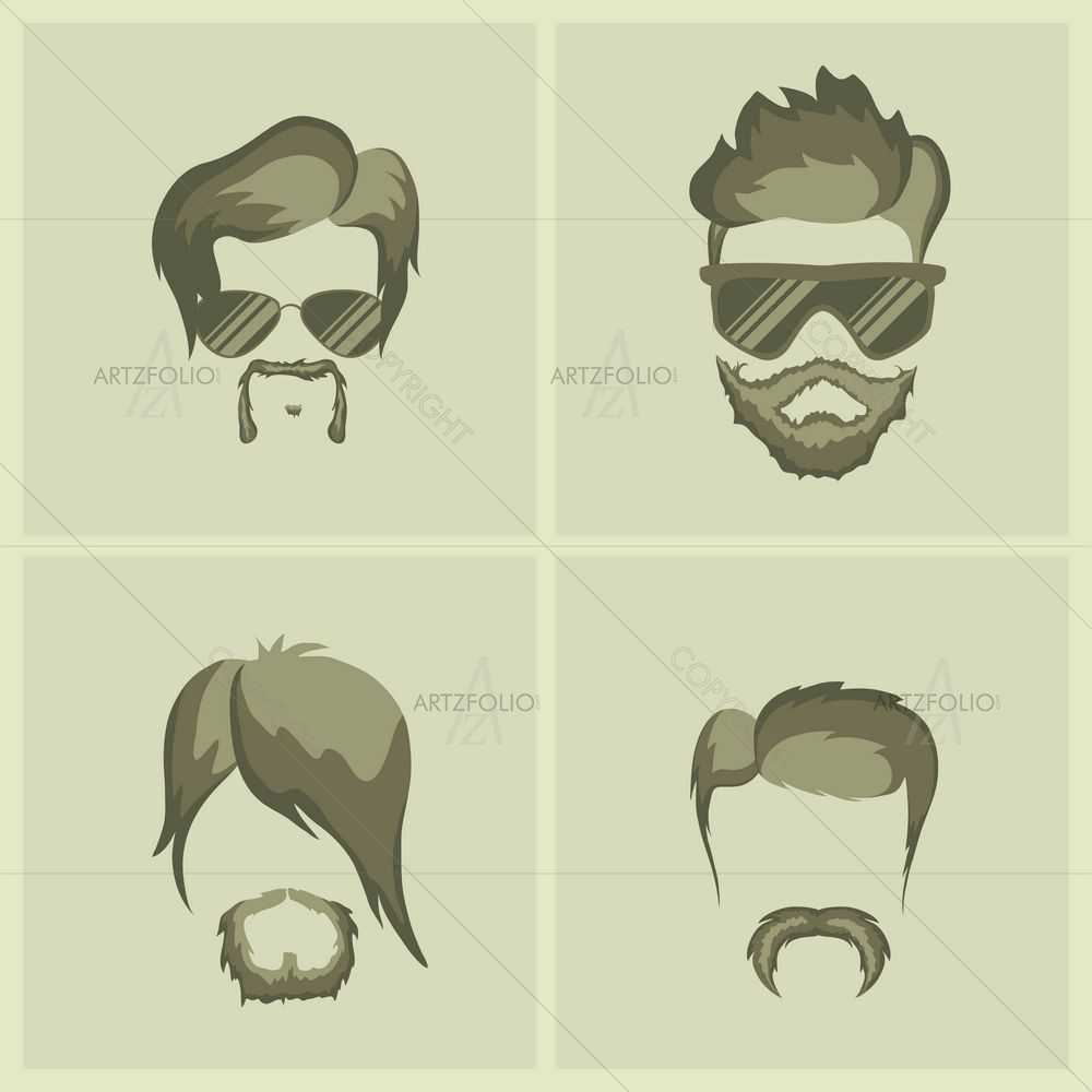 Hairstyle Hipster D5 — custom-size art design 5008759