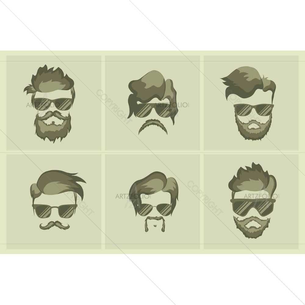 Hairstyle Hipster D6 — custom-size art design 5008760