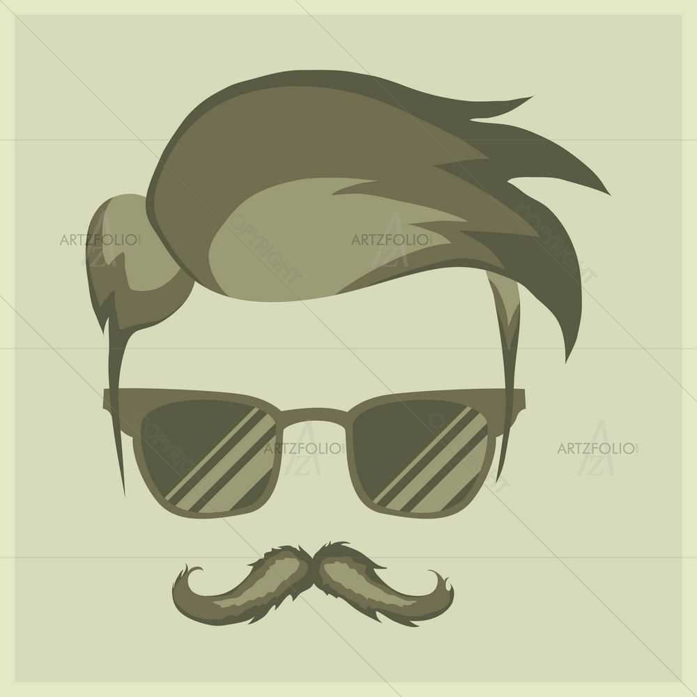Hairstyle Hipster D10 — custom-size art design 5008764