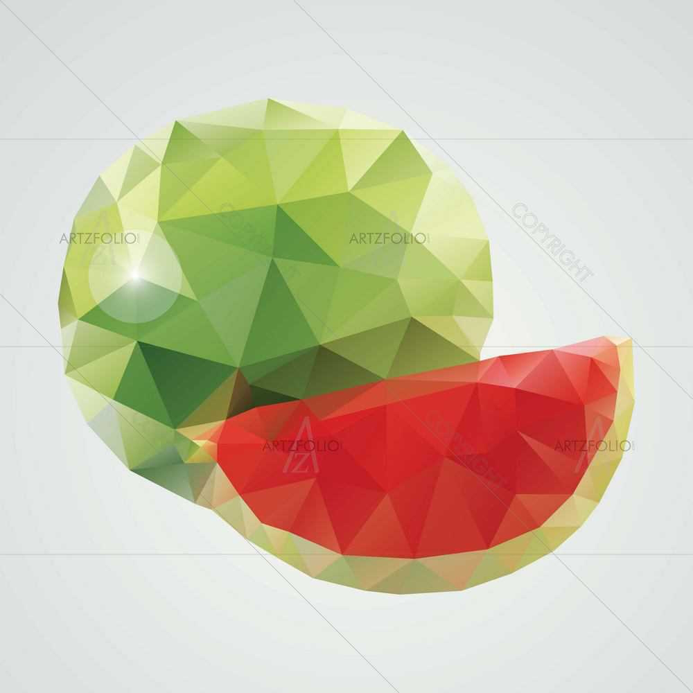 Polygonal Fruits D2 — custom-size art design 5008841
