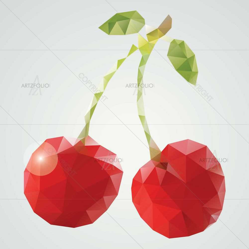 Polygonal Fruits D3 — Abstract custom art by ArtzFolio