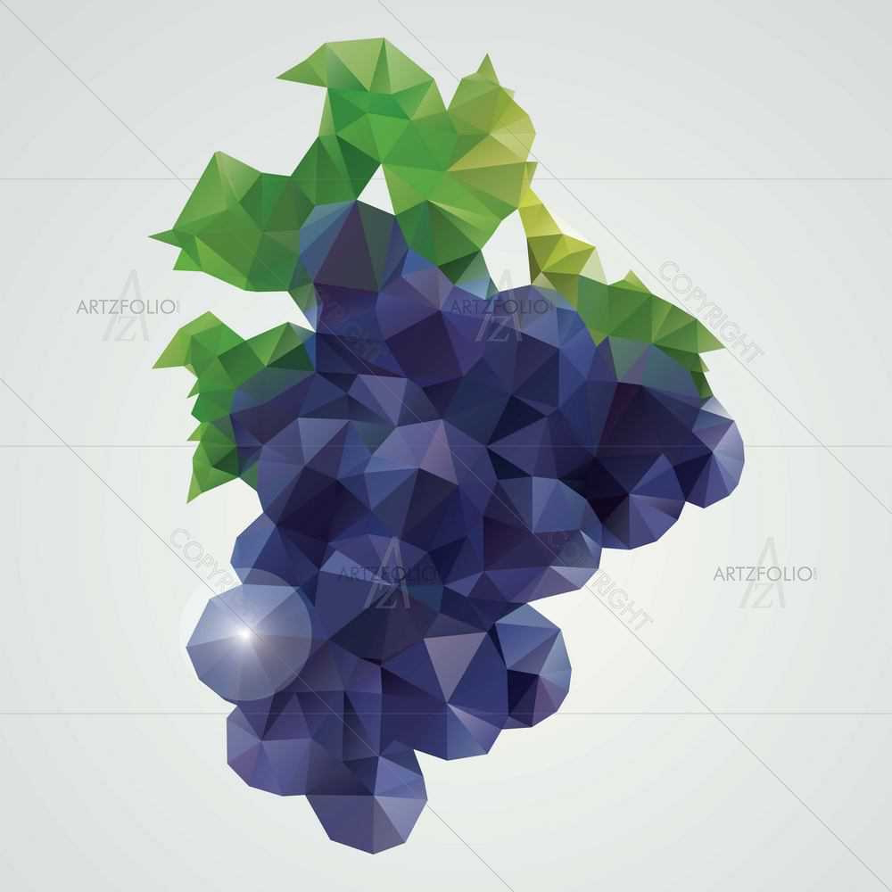 Polygonal Fruits D4 — Abstract custom art by ArtzFolio