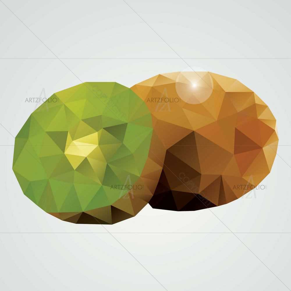 Polygonal Fruits D5 — Abstract custom art by ArtzFolio
