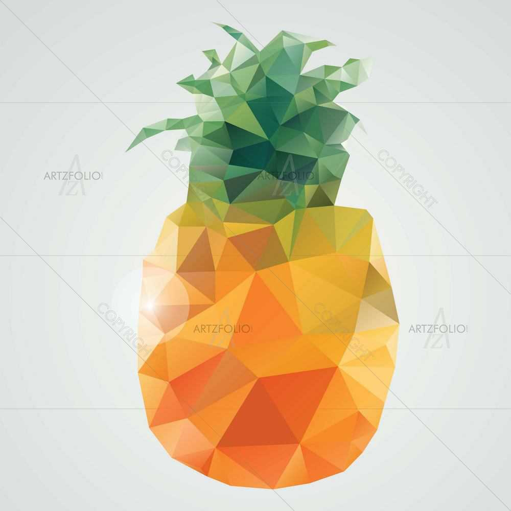 Polygonal Fruits D9 — custom-size art design 5008848