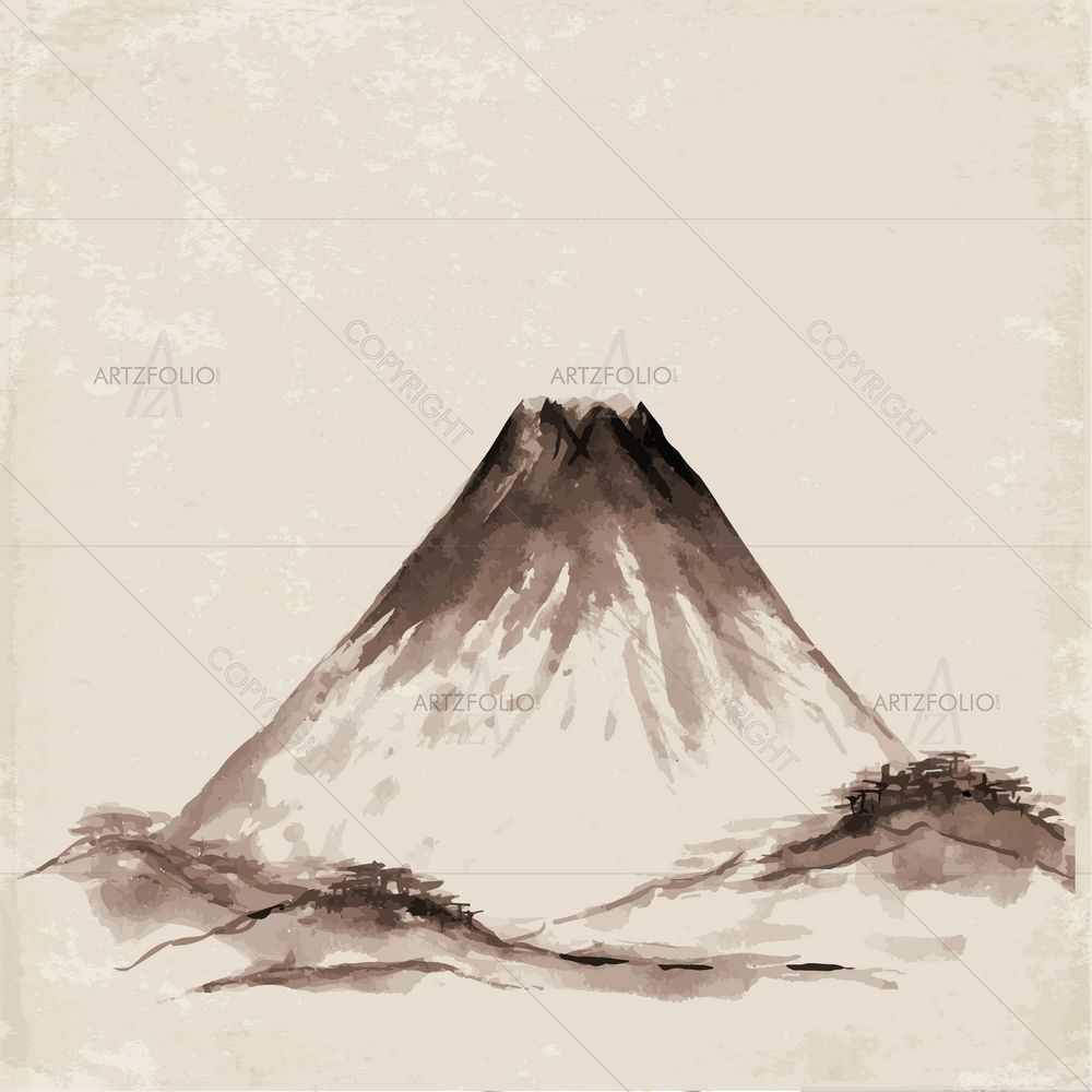 Sumi-e Landscape D2 — custom-size art design 5008866