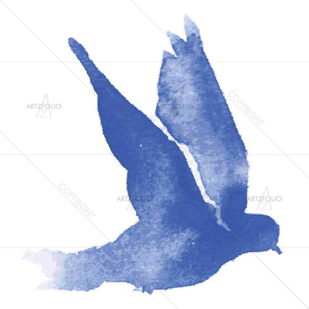 Watercolor Birds D7 — custom-size art design 5008887