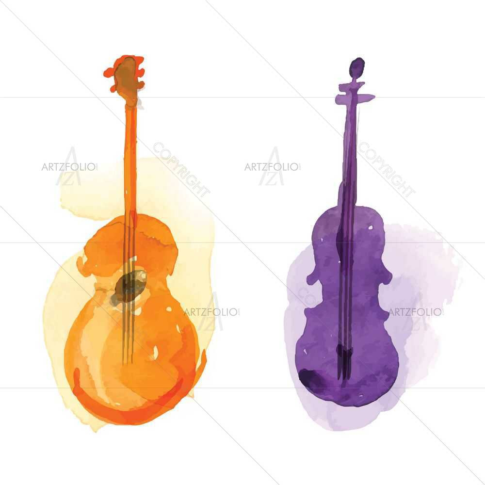 Watercolor Music D6 — custom-size art design 5008895