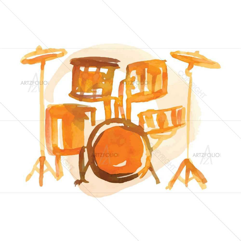 Watercolor Music D8 — custom-size art design 5008897
