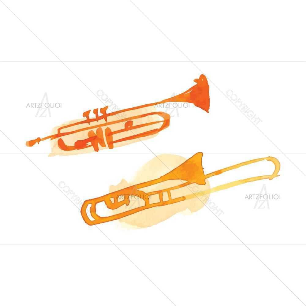 Watercolor Music D9 — custom-size art design 5008898