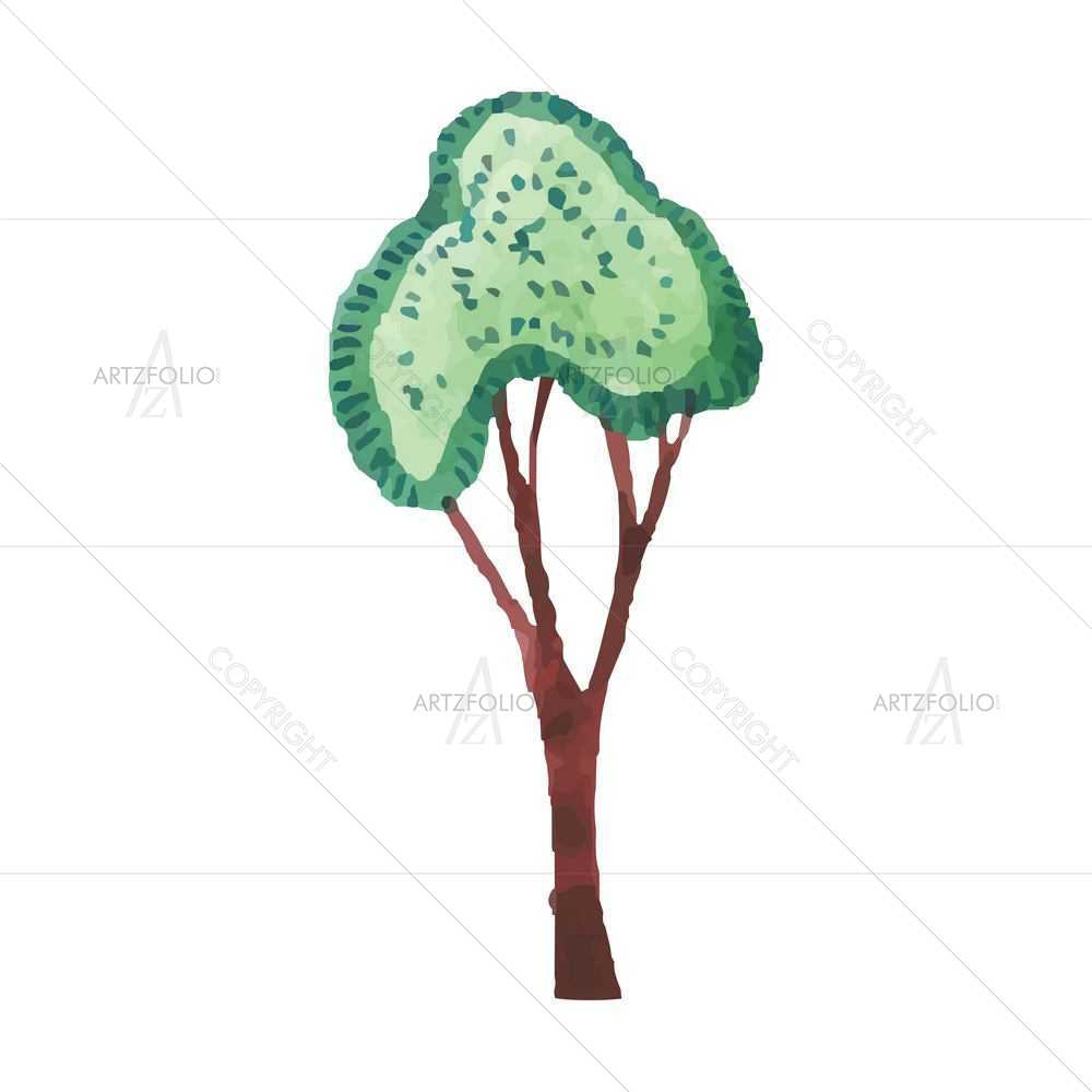 Watercolour Trees D1 — custom-size art design 5008901
