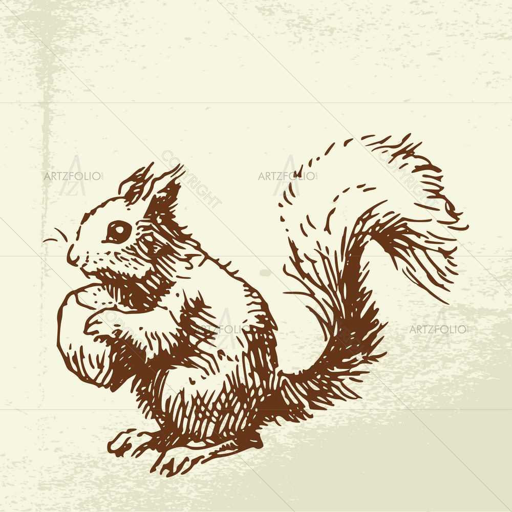 Wild Animals Sketches D4 — custom-size art design 5008914