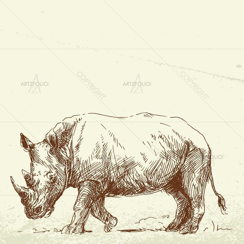 Wild Animals Sketches D5 — custom-size art design 5008915