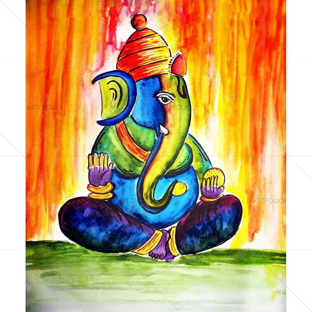 God Ganesh Balaganapati — Devotional custom art by ArtzFolio