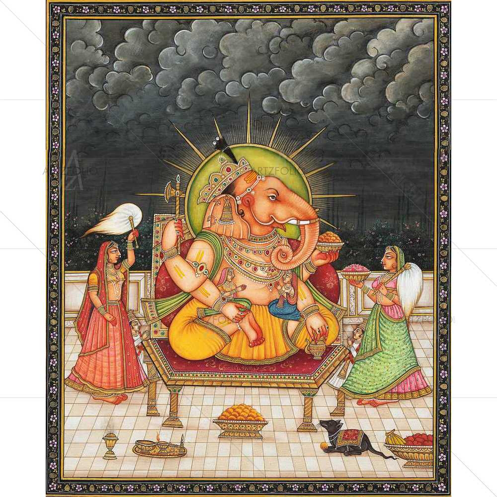 God Lakshmi Ganapati — Devotional custom art by ArtzFolio
