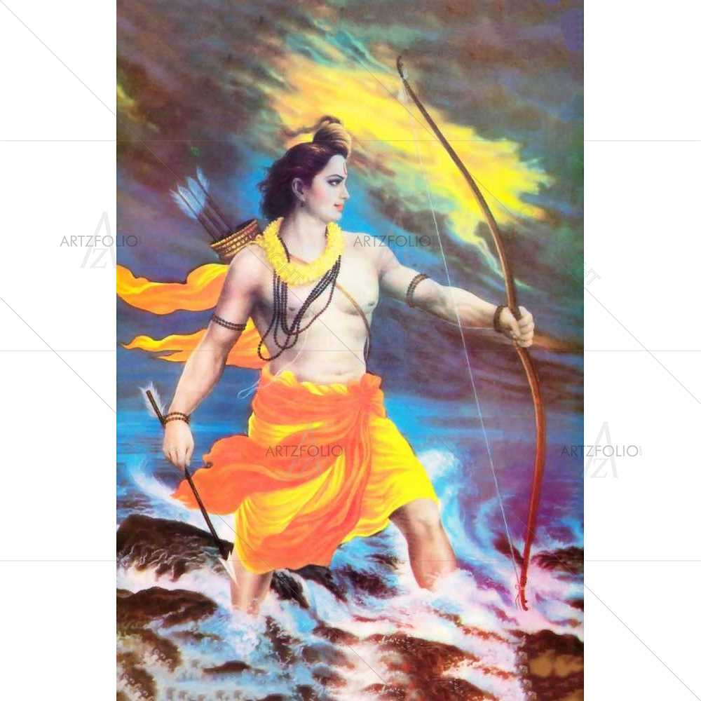 Lord Rama in Warrior Pose — custom-size art design 5008953