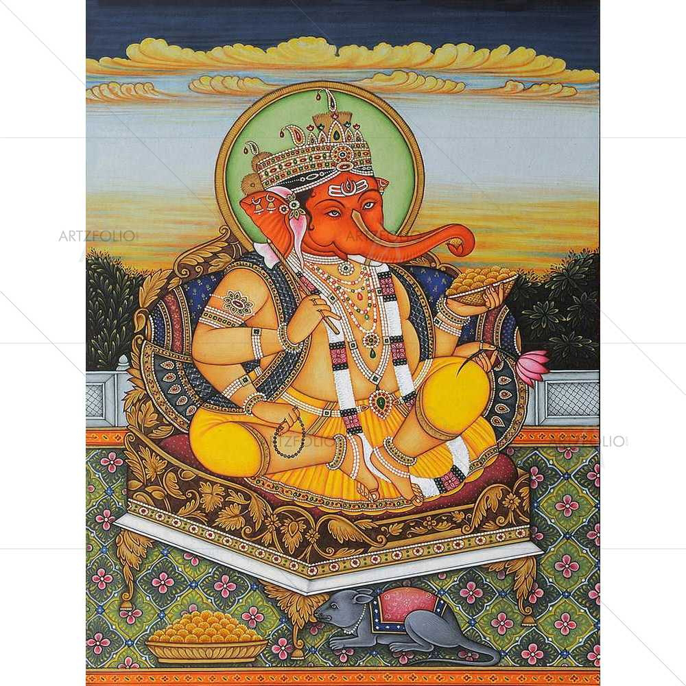 Enthroned Lord Ganesha — custom-size art design 5008968