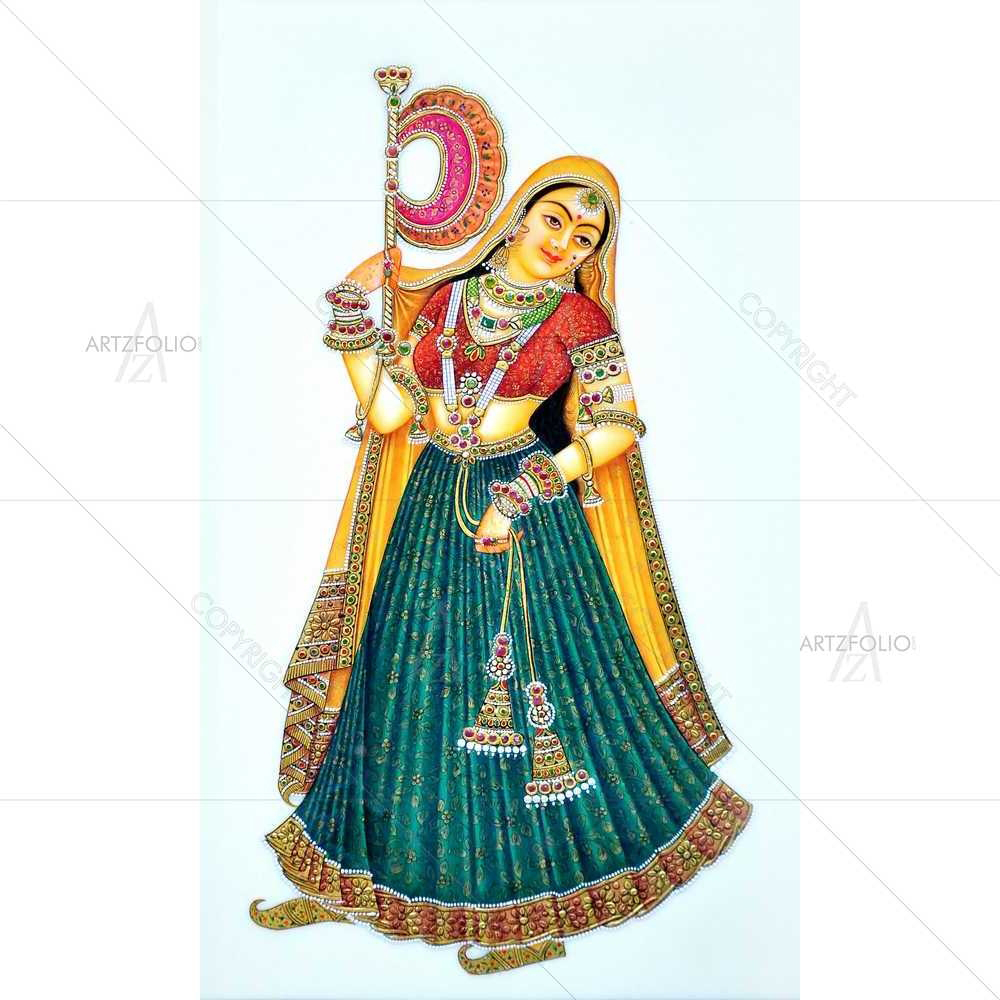 Traditional Indian Rajasthani Woman — custom-size art design 5008974