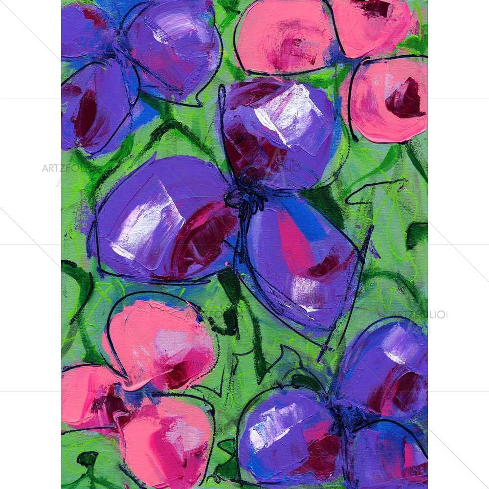 Mesmerizing Blue Flowers — Botanical custom art by ArtzFolio
