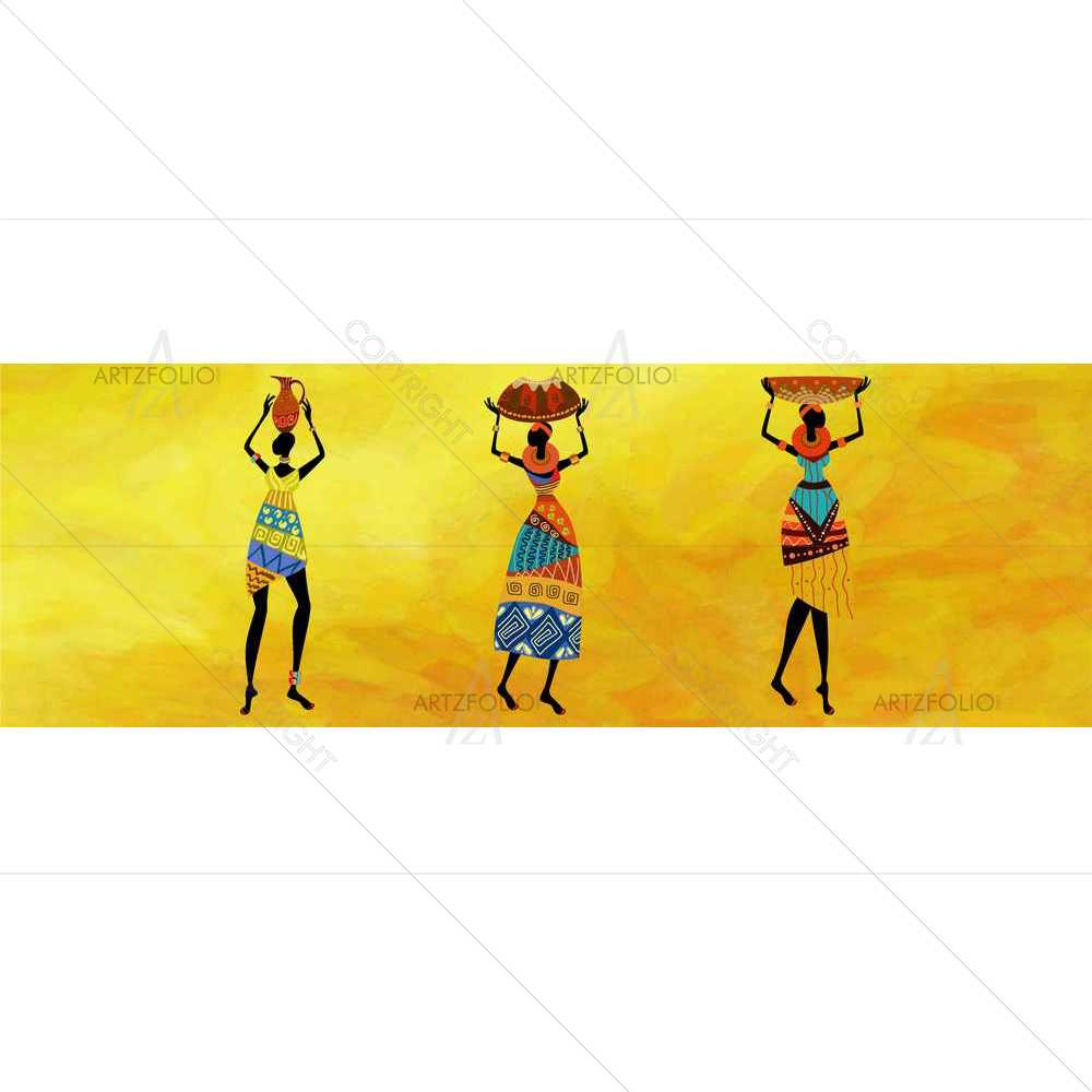 Traditional African Women Set D1 — African custom art by ArtzFolio