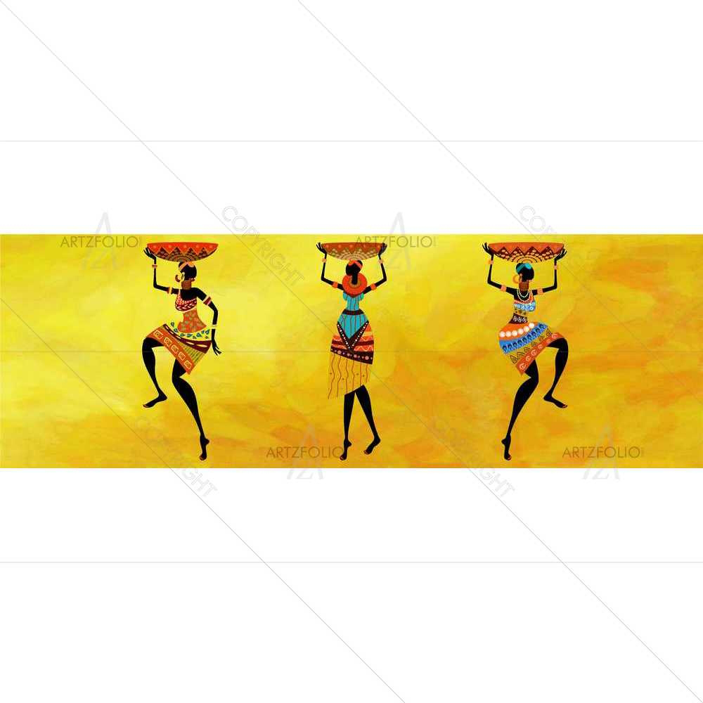 Traditional African Women Set D2 — African custom art by ArtzFolio