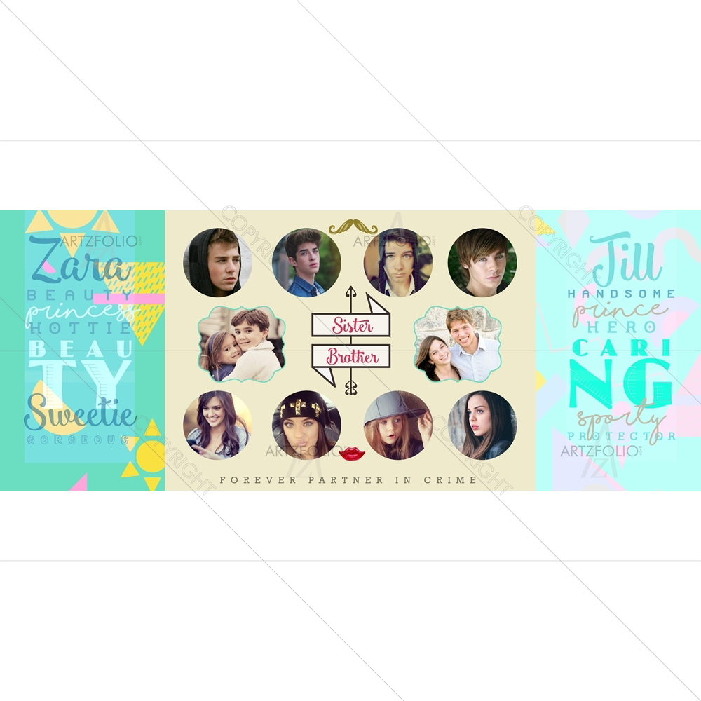 Brother & Sister Bonding — custom-size art design 5009089