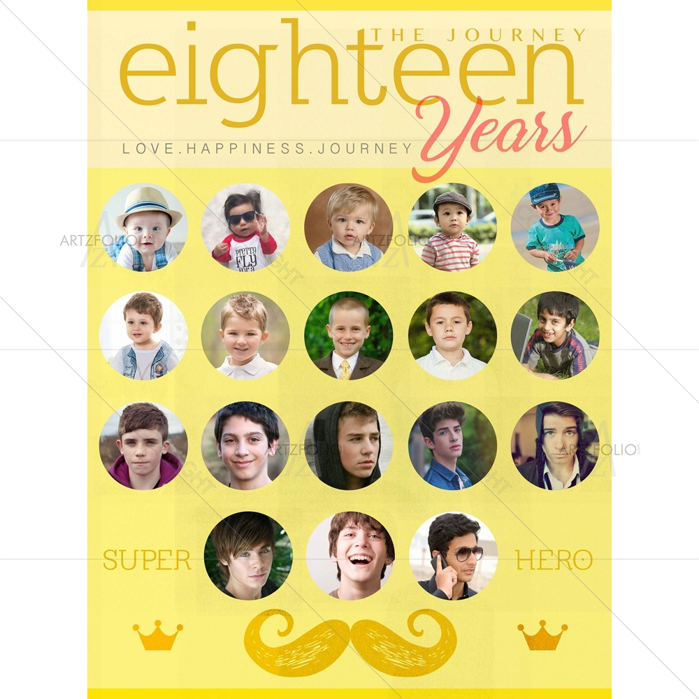 The Journey 18 Years — Birthday custom art by ArtzFolio