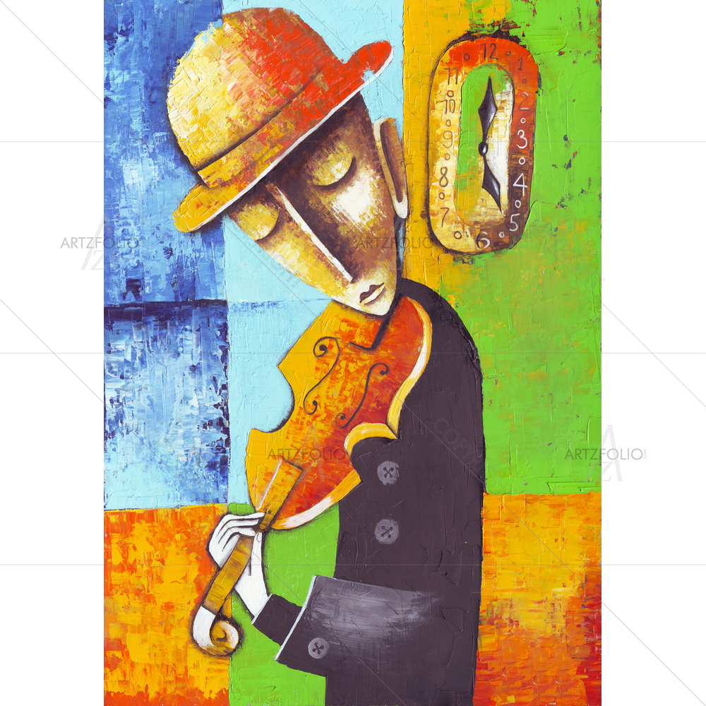 Violinist and Clock