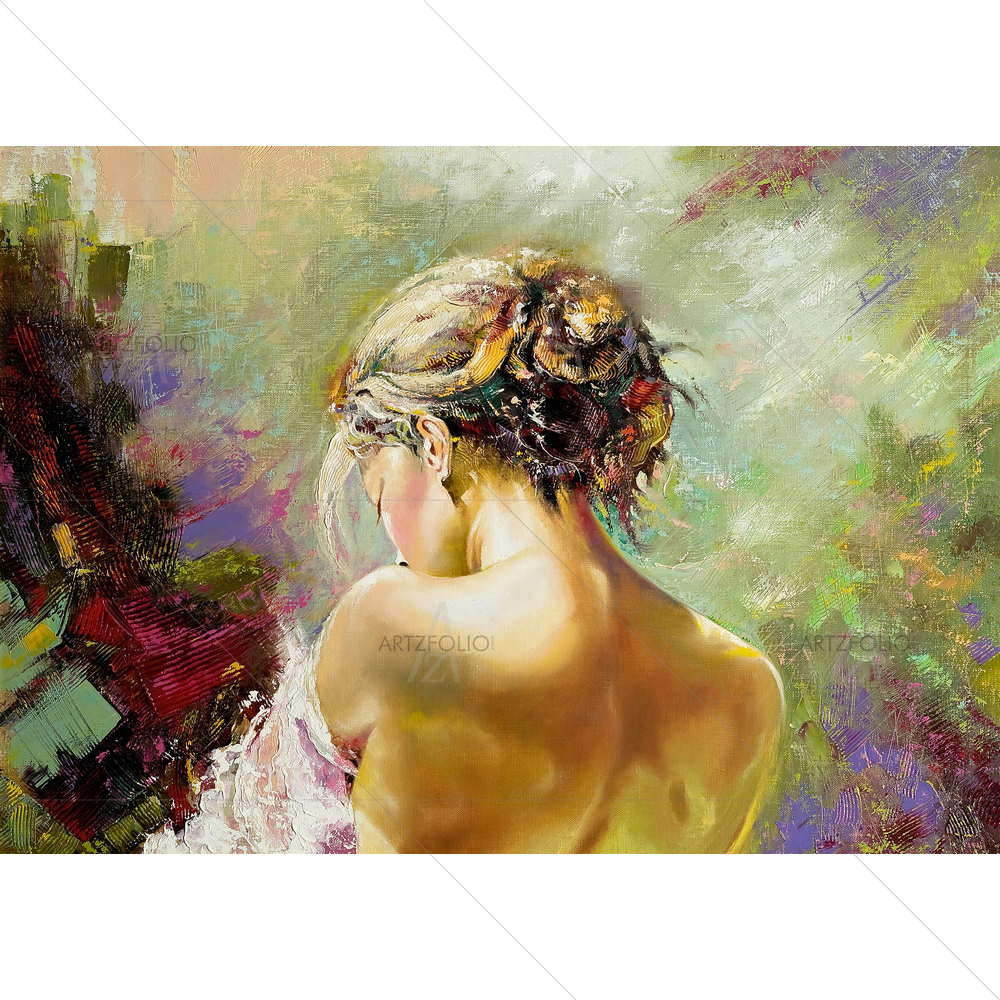 Woman's Back Portrait — custom-size art design 5009292