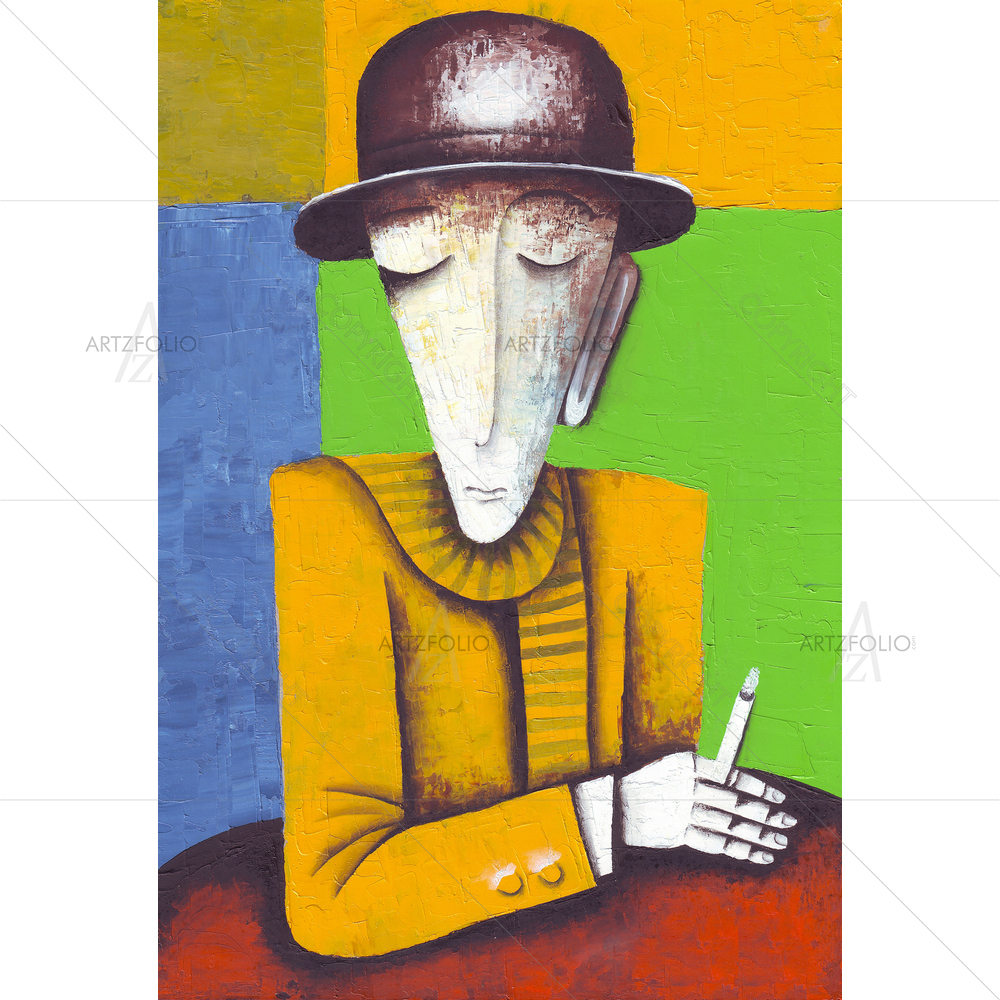 Man with Cigarette D2 — Cubism custom art by ArtzFolio