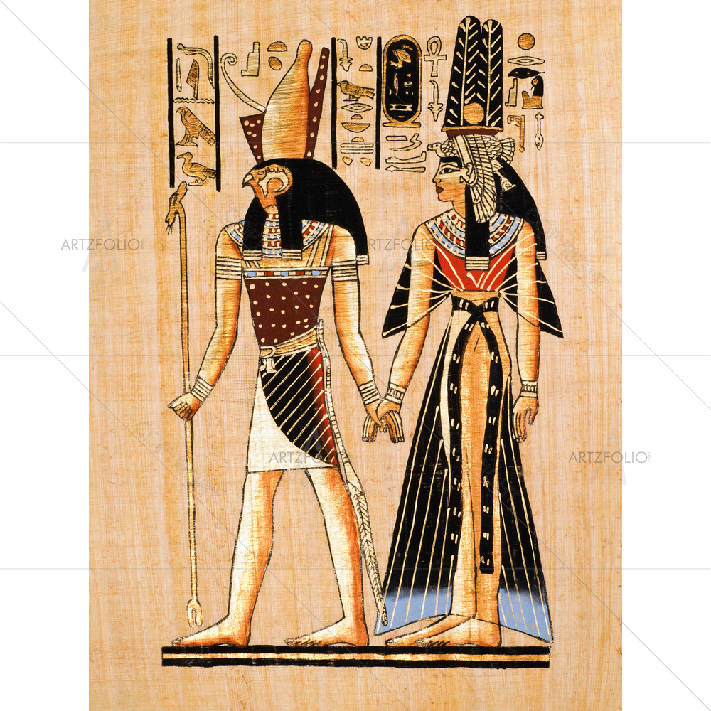 Papyrus Showing Horus and Nefertari — custom-size art design 5009307