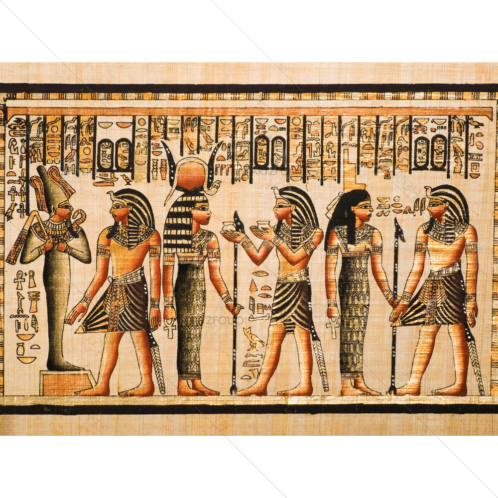 Egyptian Papyrus Showing Pharaoh Tutankhamun — custom-size art design 5009309