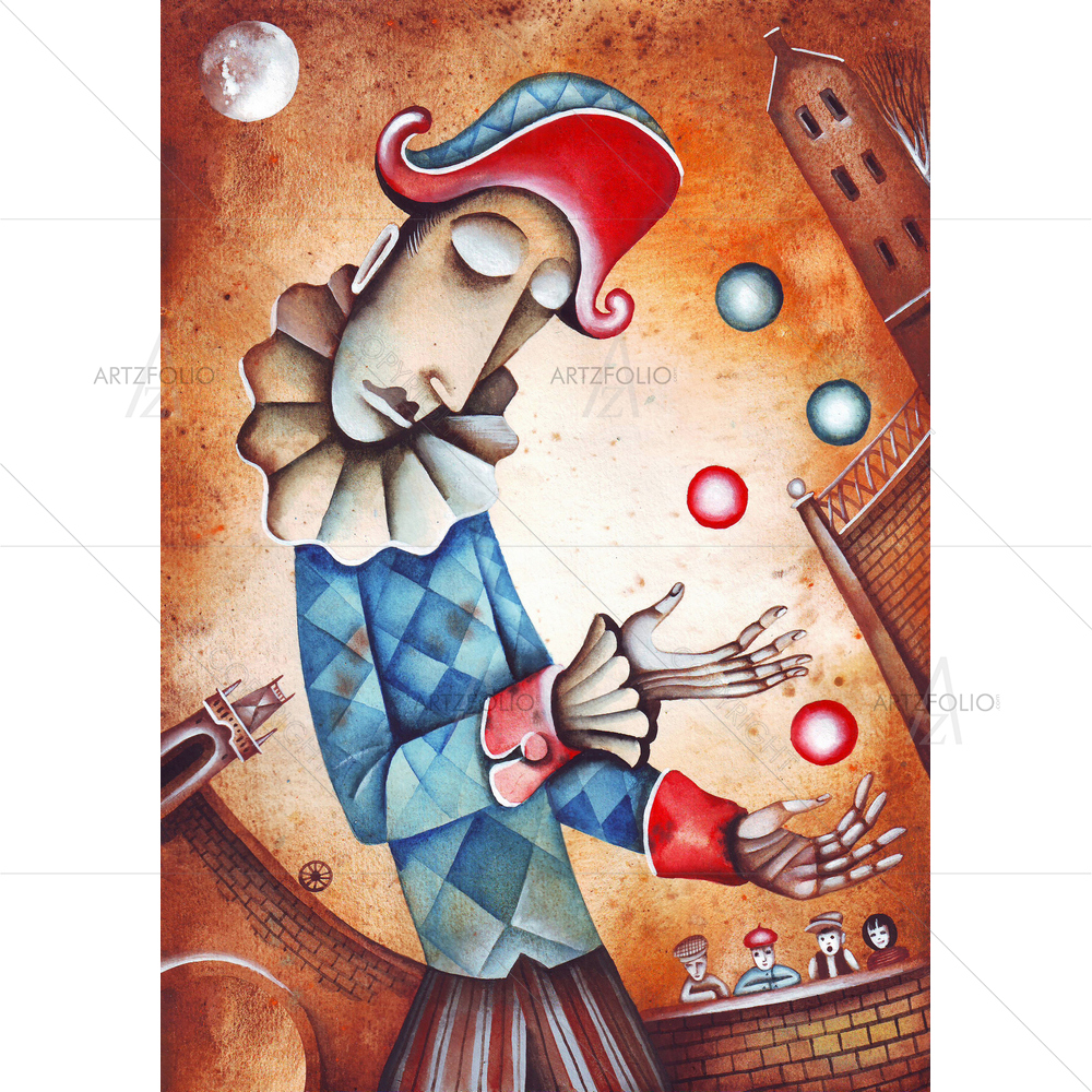 Clown with Balls — custom-size art design 5009314