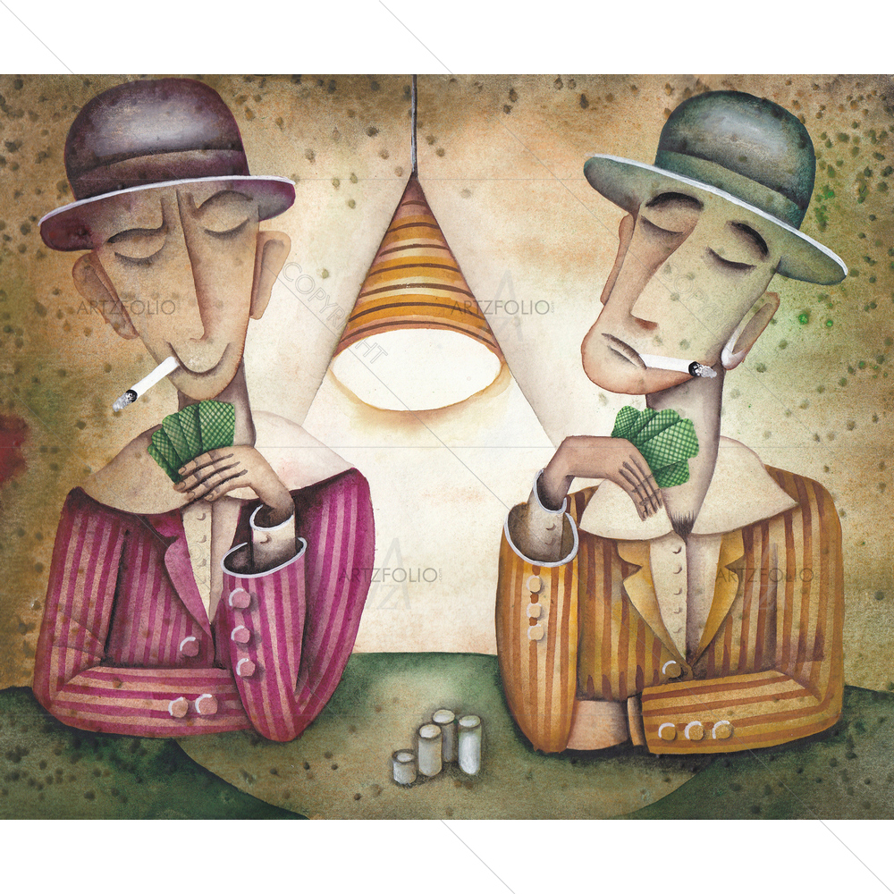 Poker Gamblers — custom-size art design 5009324